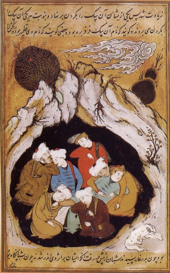 The Seven Sleepers in the cave of Ephesus with their dog